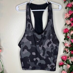 Athleta Lightning Camo Crop Tank Top Women's X-Small Mesh Polyester Blend 🌹